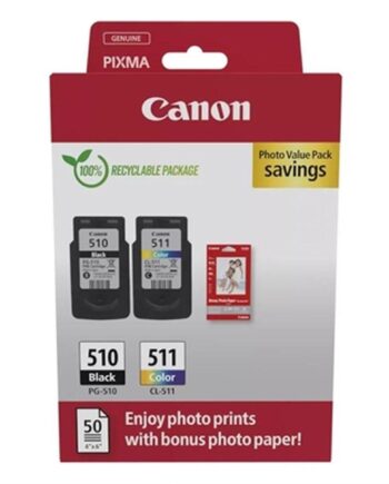 Blækpatron Canon Pg-510 Cl-511 Photo Value Pack Multifarvet