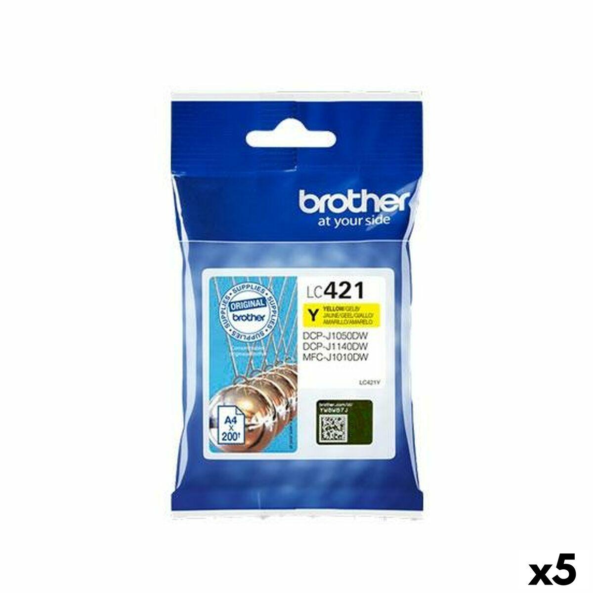 Brother Lc421y Gul Blækpatron -pak Til Mfcj1010dw Dcpj1050dw