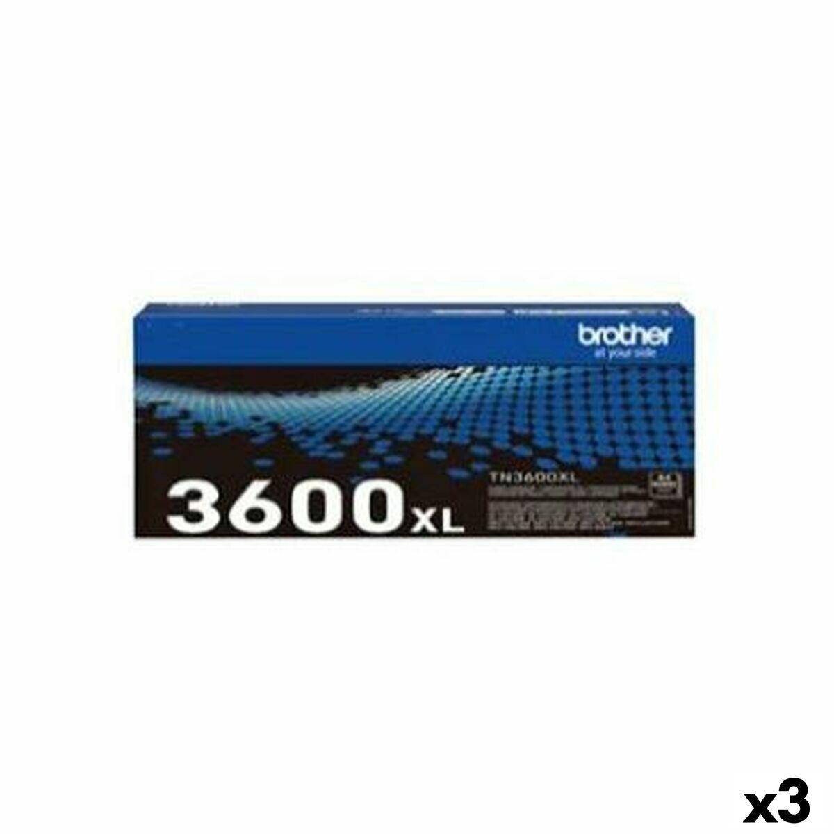 Brother Original Toner Tn3600 Sort -pak 8000 Sider Til Hl-l5210 5215 6210 6410 Og Dcp-l551