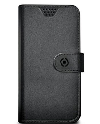 Celly Wallyunimbk Universal Mobilcover Sort Læderbog