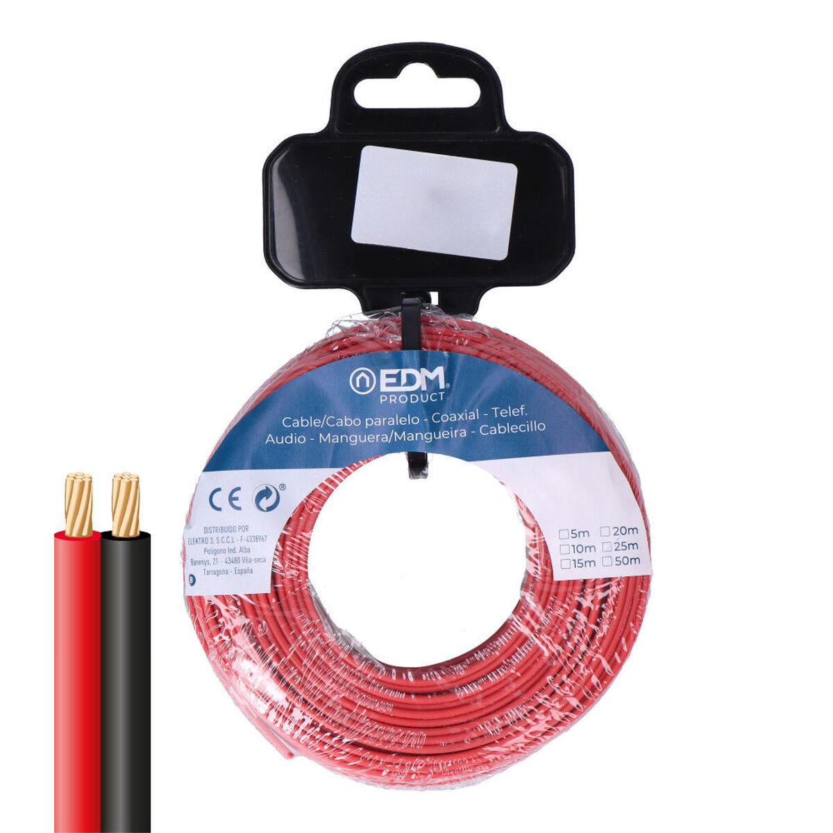 Edm Product Fladt Parallelt Kabel Sort Rød 25 Mm 48