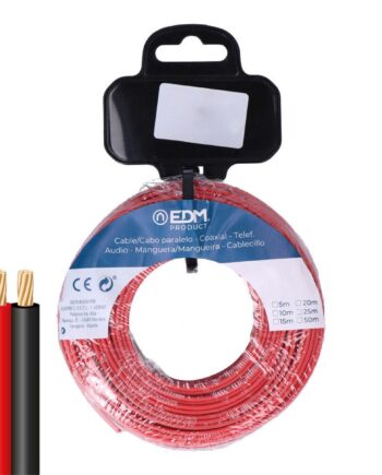 Edm Product Fladt Parallelt Kabel       Mm Sort Rød 20