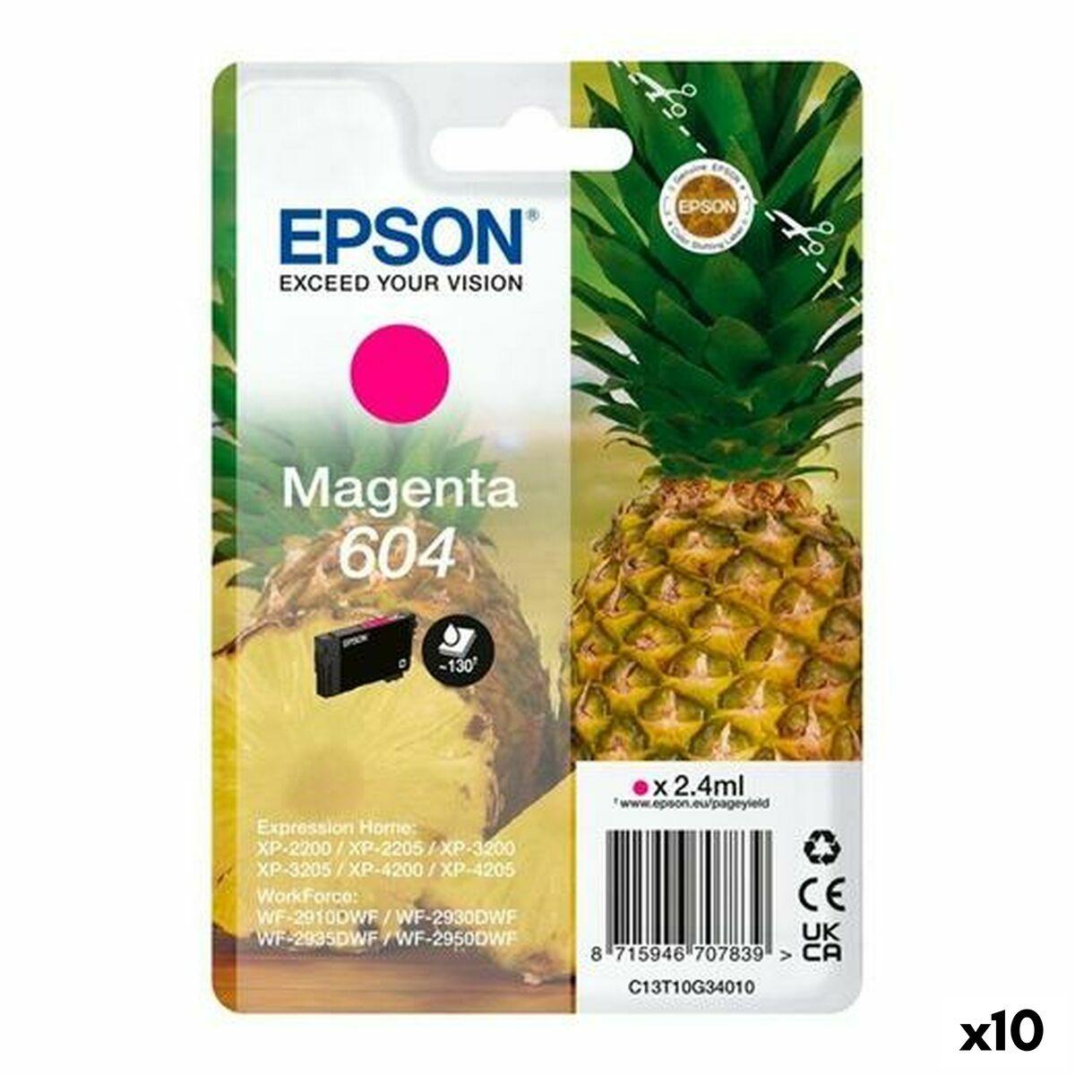 Epson 604 Blækpatron Sort Magenta Original 10 Stk
