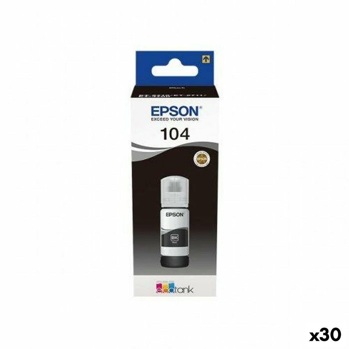 Epson 104 Genopfyldningsblæk Sort 70 Ml Til Ecotank Et-2710 2711 2726 2815 Fl