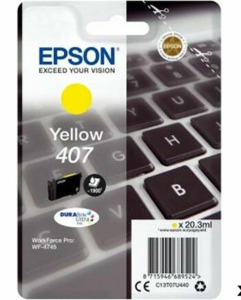 Epson 407 Gul Blækpatron Til Workforce Pro Wf4745  -pak
