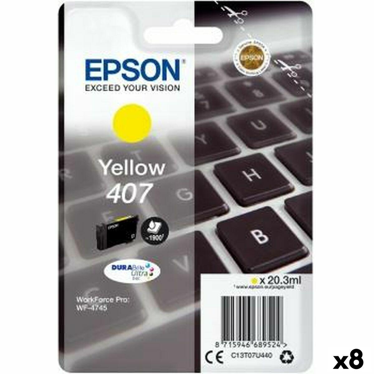Epson 407 Gul Blækpatron Til Workforce Pro Wf4745 -pak