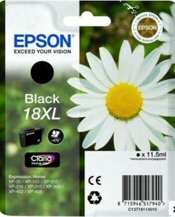 Epson 18  Sort Blækpatron Original  10-pak