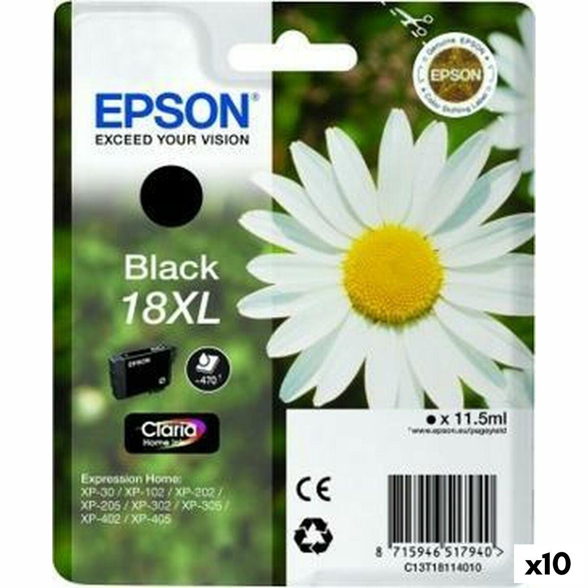 Epson 18 Sort Blækpatron Original 10-pak
