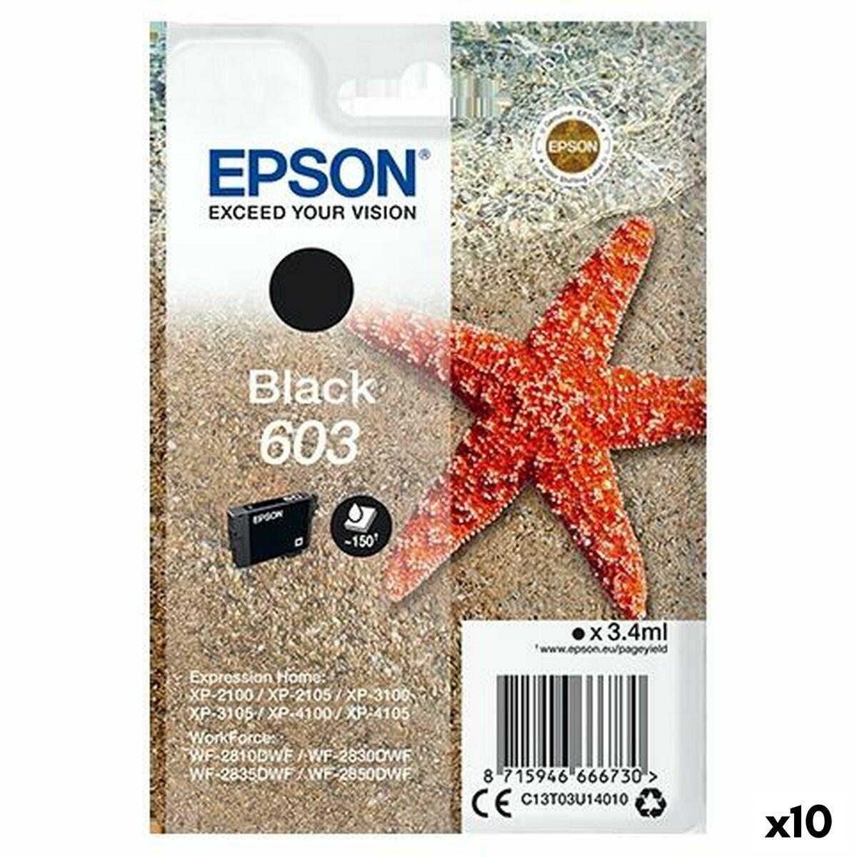 Epson 603 Sort Blækpatron 10-pak Til Expression Home Workforce