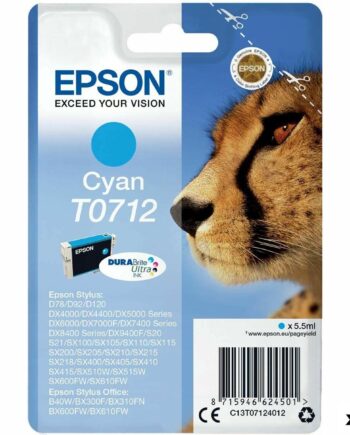 Epson T0712 Cyan Blækpatron Original  Pakke Med 10