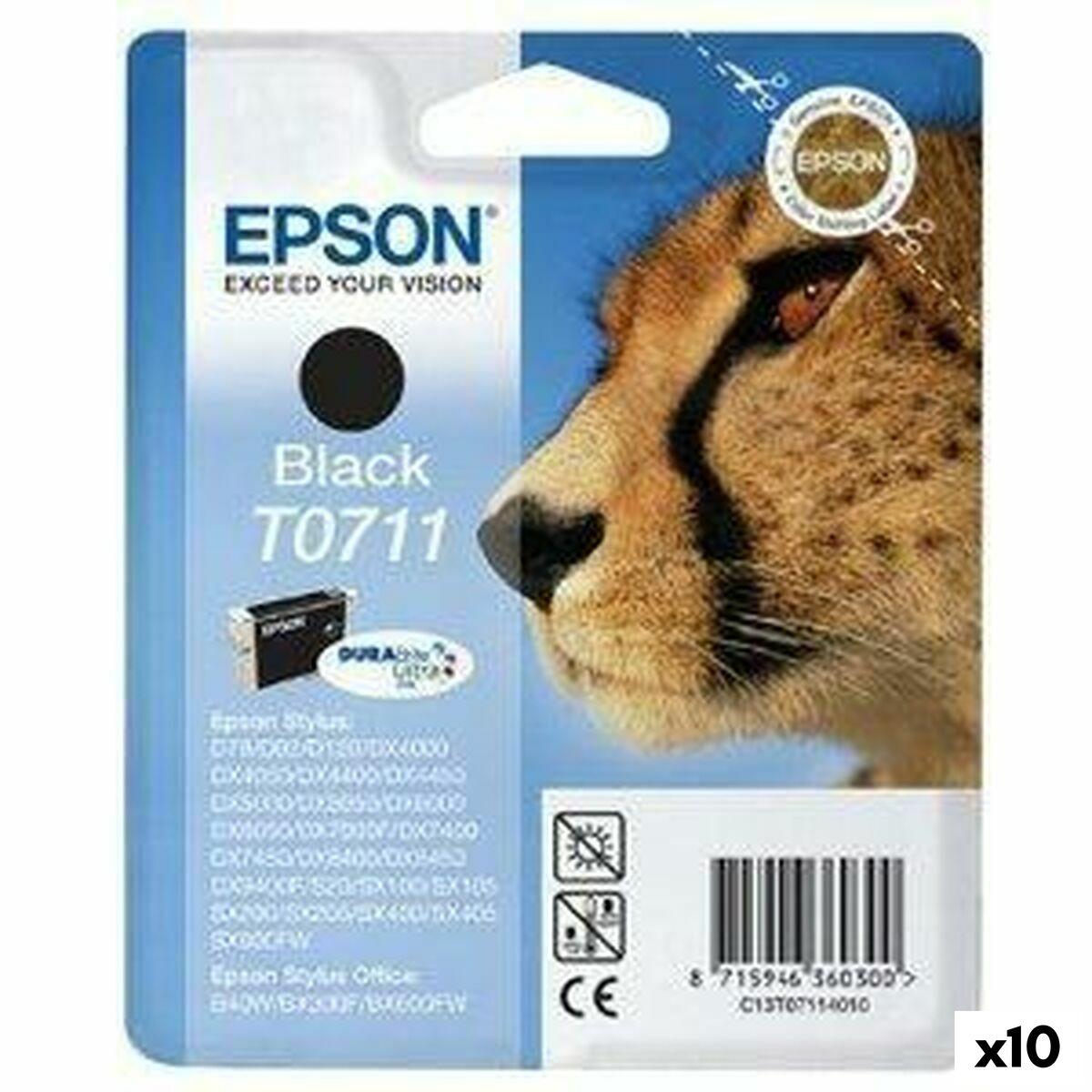 Epson T0711 Sort Original Blækpatron Pakke Med 10
