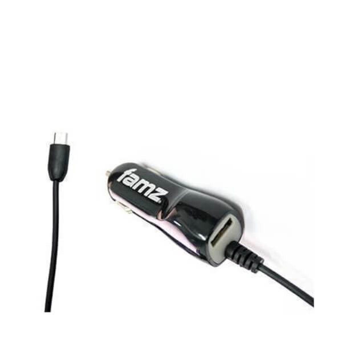 Famz Biloplader Sort Med Micro Usb-kabel
