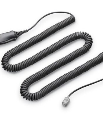 Fastnettelefonkabel Poly Spiralkabel  Sort
