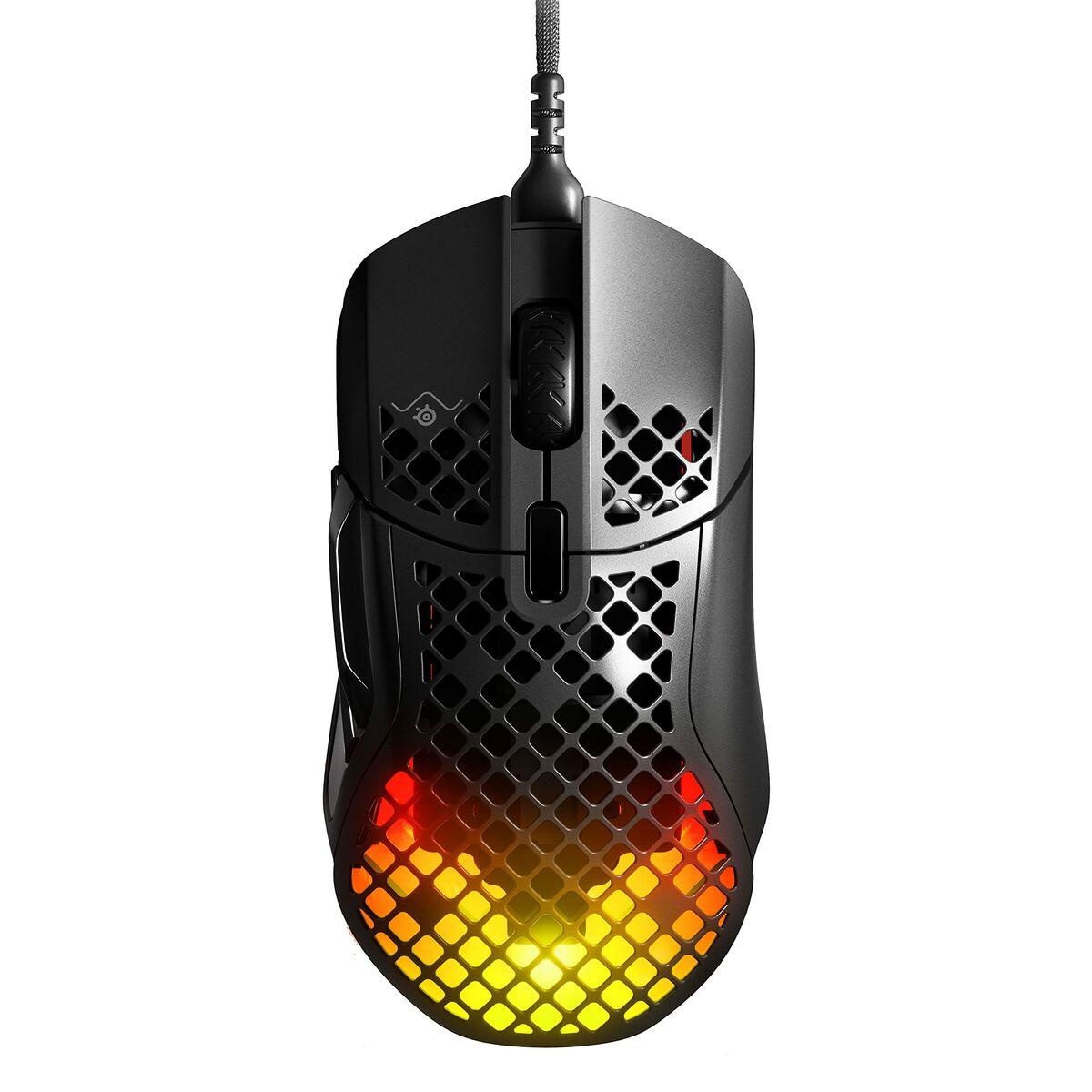 Gaming Mus Steelseries Aerox Sort Kablet Med Led-lys