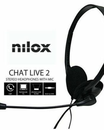 Headset Med Mikrofon Nilox Chat Live   Sort      Mm