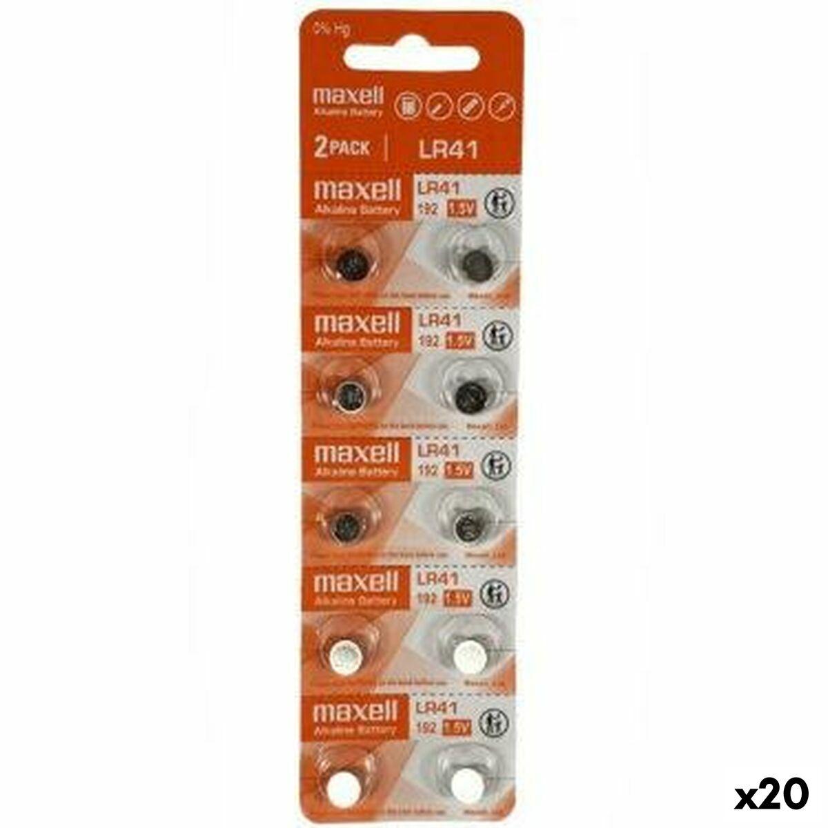 Maxell Lr41 Alkalinebatterier 20 Enheder