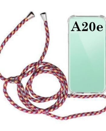 Mobilcover Med Snor Til Samsung Galaxy A20e Gennemsigtig Rød