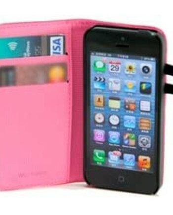 Mobilcover Til Iphone   Wazzabee  Pink Folio Med Kortholder