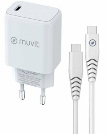Muvit Vægoplader 20   Med Usbc  Hvid  Mcpak0044