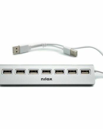 Nilox Usb Hub   Porte Usb     Aluminium  Sølv Grå