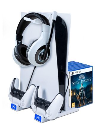 Oplader Til Ps5 Nacon Ps5schargestand Holder  Hvid