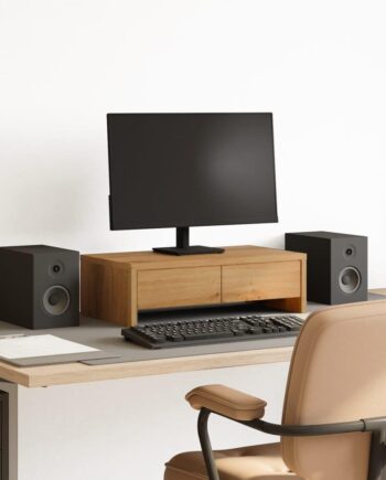 Skærmholder Med Skuffer 50x27x15 Cm Konstrueret Træ Kunsteg