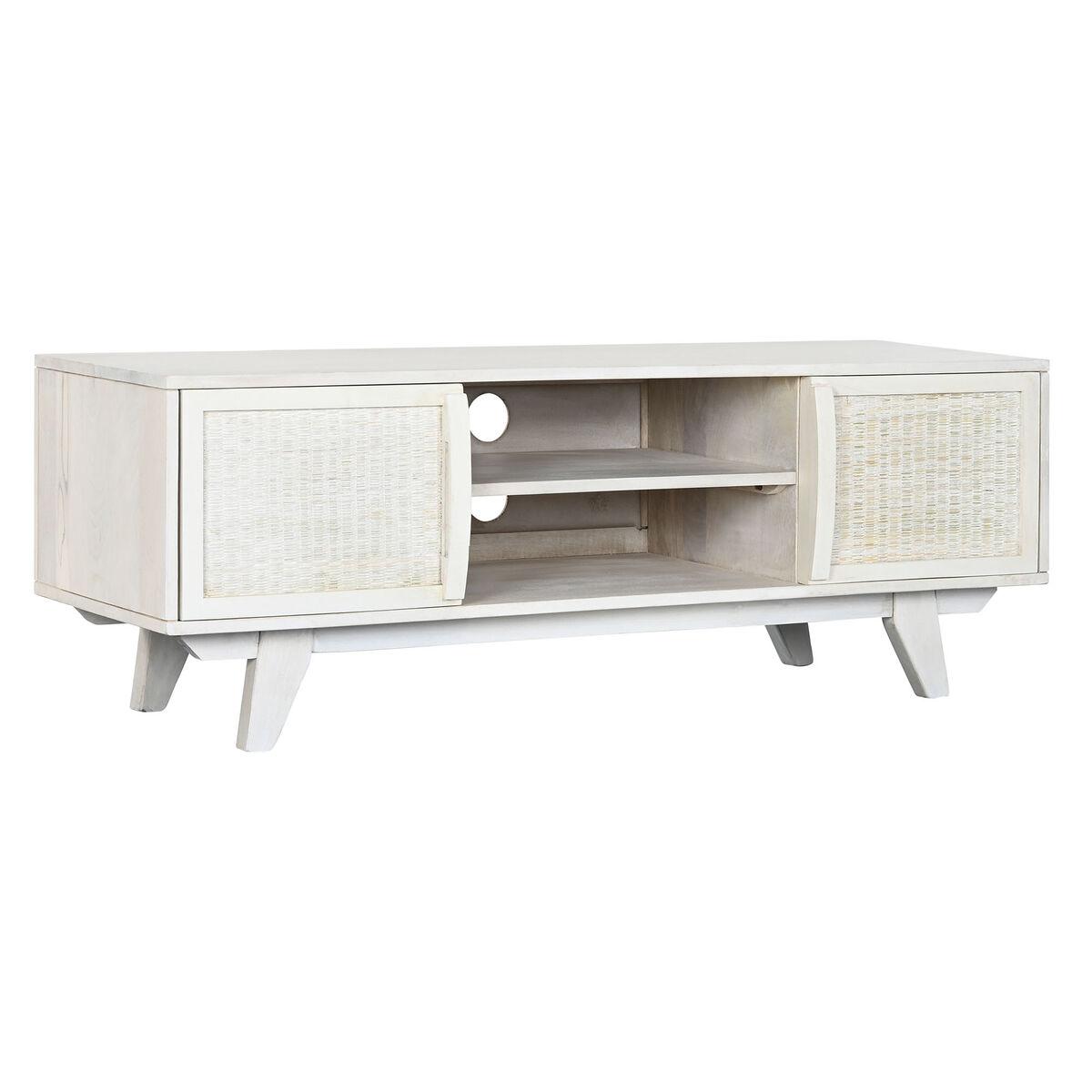 Tvbord Mangotræ Og Spanskrør 128 40 45 Cm