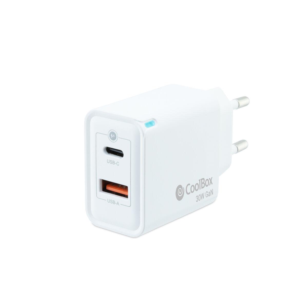 Vægoplader Coolbox Coo-cup-30ca Hvid 30 Gan Med Usb- Og Usb-