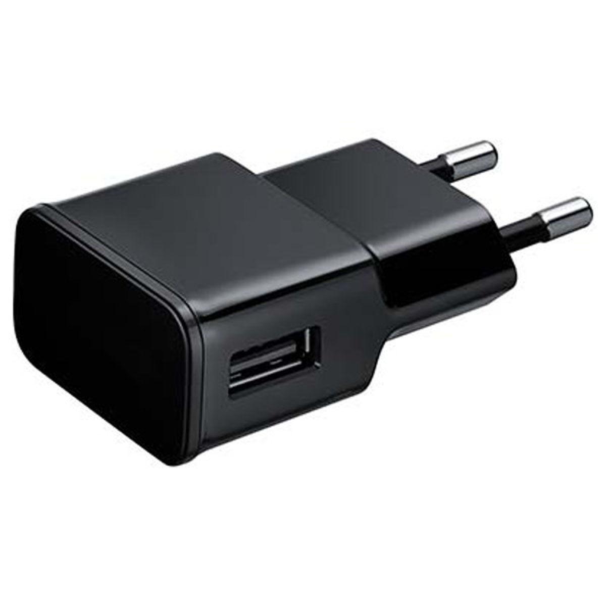 Vægoplader Med Usb Sort Eu-stik