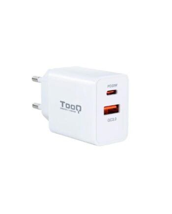 Vægoplader Tooq 20   Med Usb-  Pd Og Usb Qc     Hvid