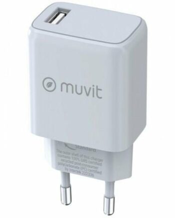 Vægoplader 15   Muvit Hvid  Eu-stik  Usb