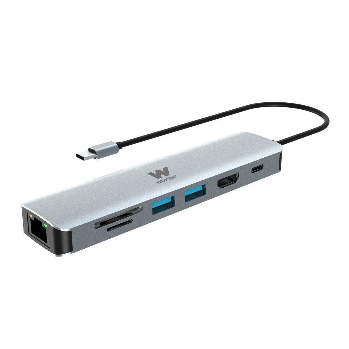 Woxter 7port Usbhub Med Hdmi Usbc Sd Microsd