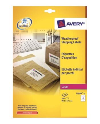 Avery Zweckform L7993 Shipping Etiketter 200 Etikette    67     99   Mm