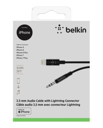 Belkin Lightning Til Hovedtelefon-jackstikkabel Lightning   Audio 91   Cm
