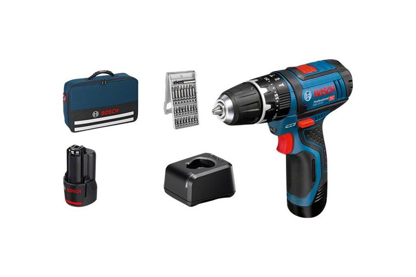 Bosch Gsb Professional 12v-15 Hammerbor Skruemaskine Ledningfri -hastigheders Batterier