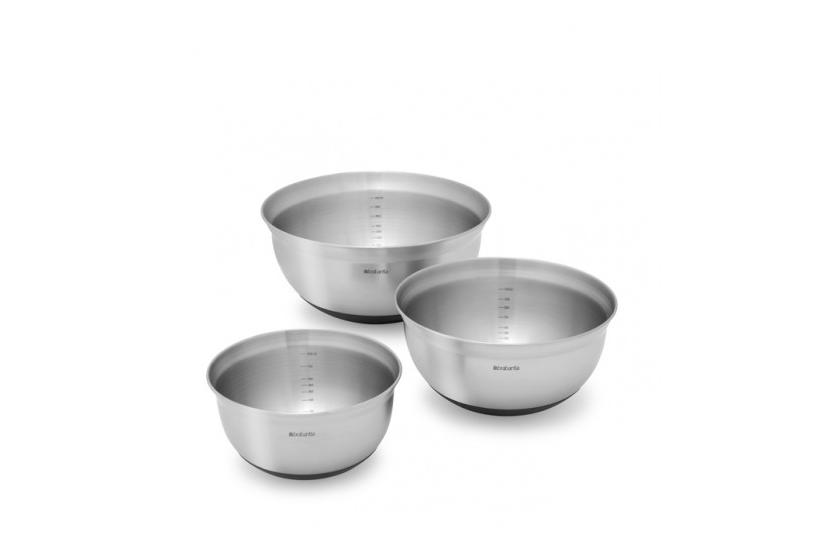 Brabantia Rührschüssel Stahl Matt Schwarz -er Set 3l