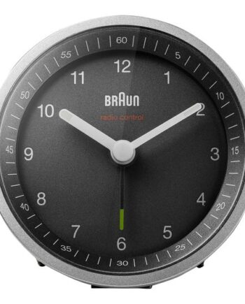 Braun Bc07 Alarmur Rund Kvarts Desktop Sølv Sort