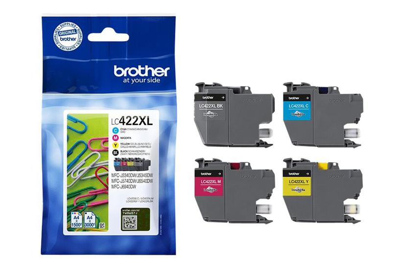 Brother Lc422 Pakker Sort Gul Cyan Magenta Original Blækpatron