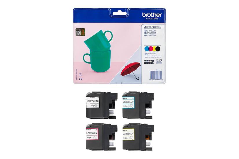 Brother Lc227 Valbp Pakker Højtydende Sort Gul Cyan Magenta Original Blækpatron