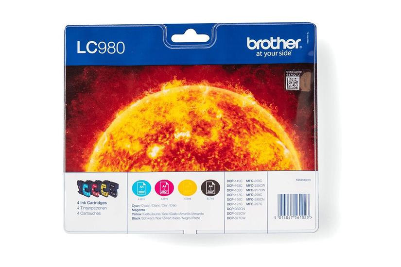 Brother Lc980valbp Pakker Sort Gul Cyan Magenta Original Blækpatron