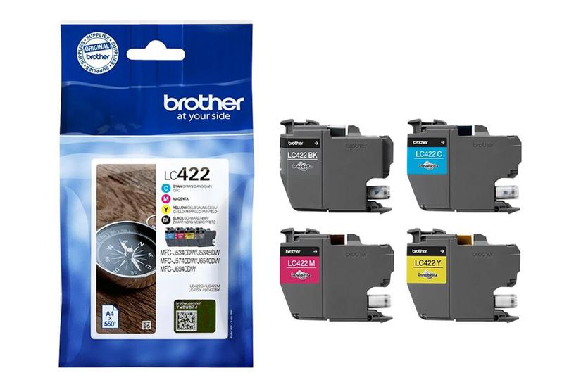 Brother Lc422 Value Pack Pakker Sort Cyan Magenta Gul Original Blækpatron