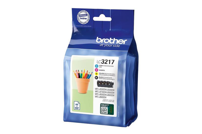Brother Lc3217 Value Pack Pakker Sort Gul Cyan Magenta Original Blækpatron