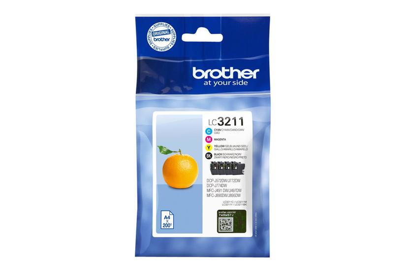 Brother Lc3211 Value Pack Pakker Sort Gul Cyan Magenta Original Blækpatron