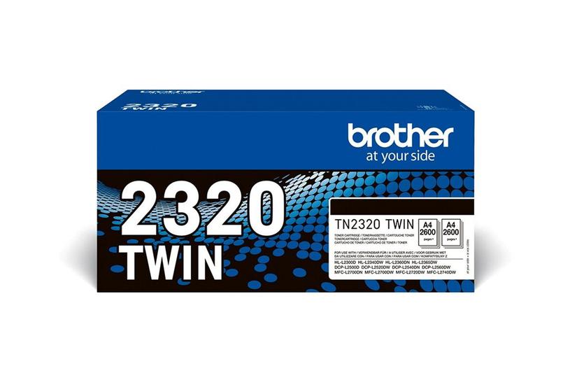 Brother Tn2320 Twin Pakker Højtydende Sort Original Tonerpatron