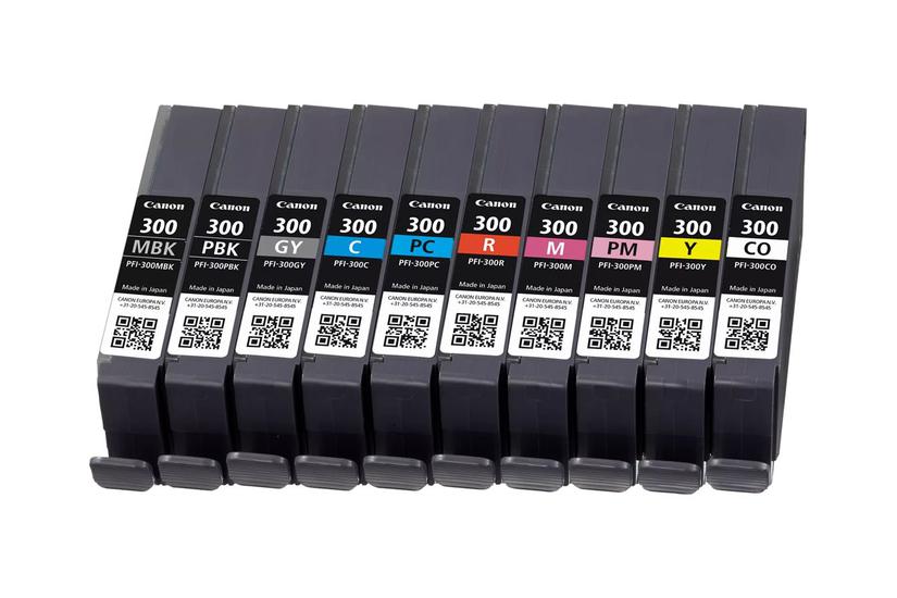 Canon Pfi-mbk Pbk Co Gy Pc Pm 10 Ink Cartridge Multipack 10-pakke Mat Sort Fotomagenta Rød Gul Magenta Foto-sort Fotocyan Grå Cyan Chroma-optimisering Original Blækbeholder