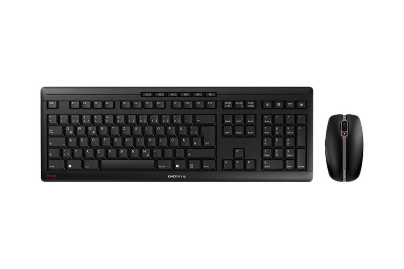 Cherry Stream Desktop Recharge Sæt Med Mus Og Tastatur Qwertz Tysk Sort Indgangsudstyr