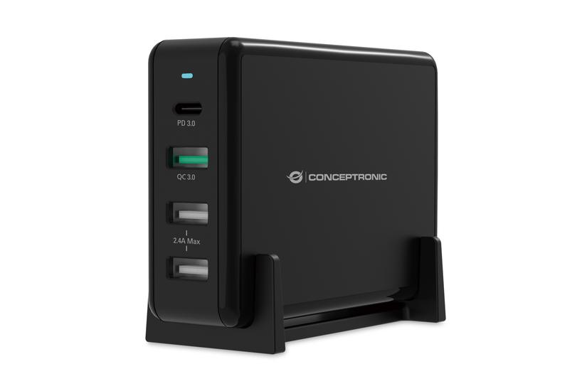 Conceptronic Ladegerã 4port 65w Usb- Pd Desktop 3a Sw