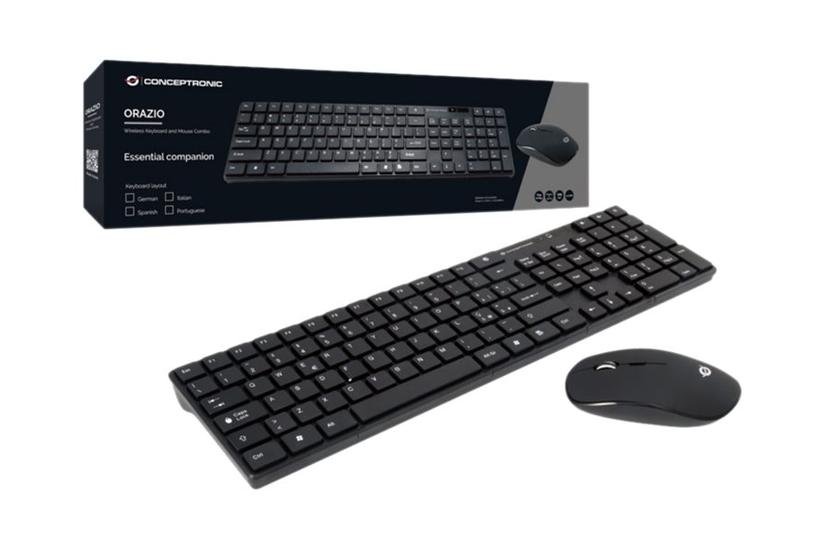 Conceptronic Orazio Sæt Med Mus Og Tastatur Tysk Sort Indgangsudstyr