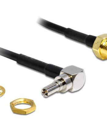 Delock Adapter Crc-  Plug 90    Sma Jack Antenneadapter 20 Cm Sort