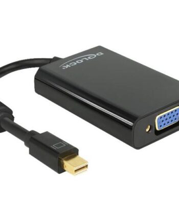 Delock Adapter Mini Displayport     Male   Vga Female   Audio   Power Video Transformer Sort  Hvid